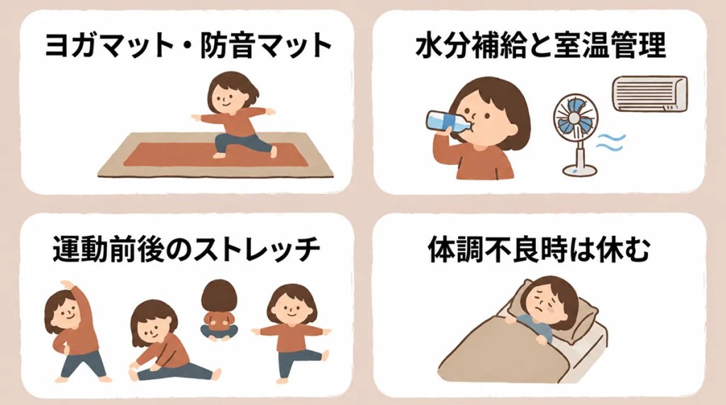 室内で有酸素運動を行うときの注意点