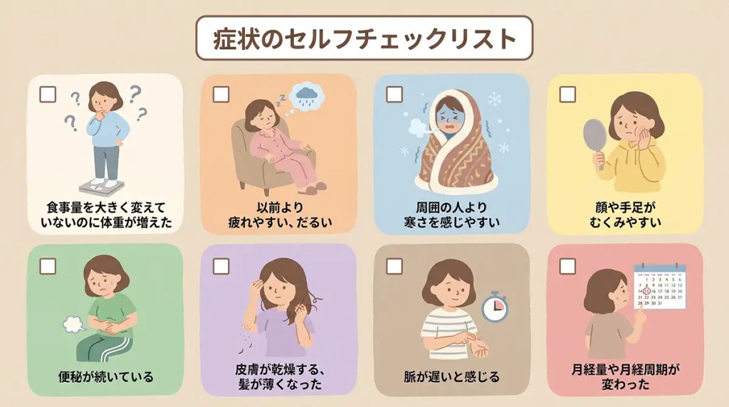 症状のセルフチェックリストの説明図